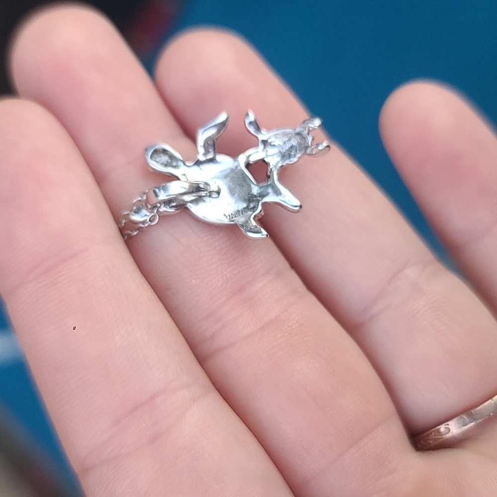 Sterling Silver Turtle Necklace | Opal | Mom and hatchling - Picture 2 of 7
